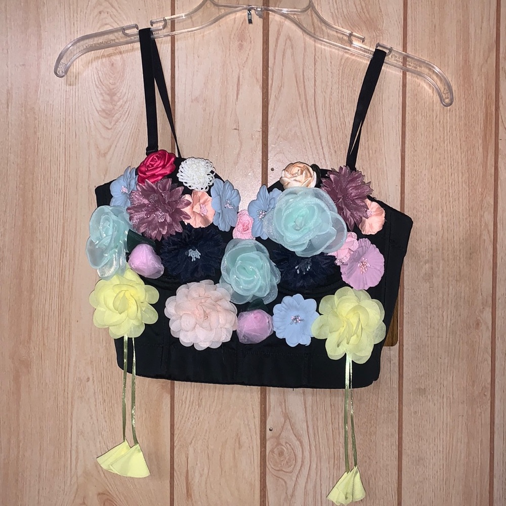 Raised floral corset